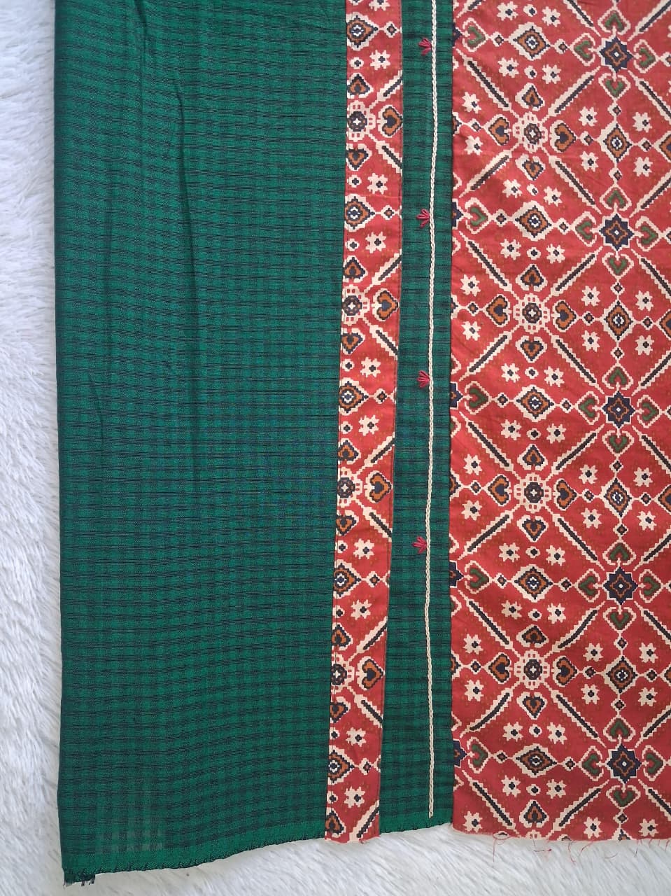 kurta material with hand embroidery with painting materials