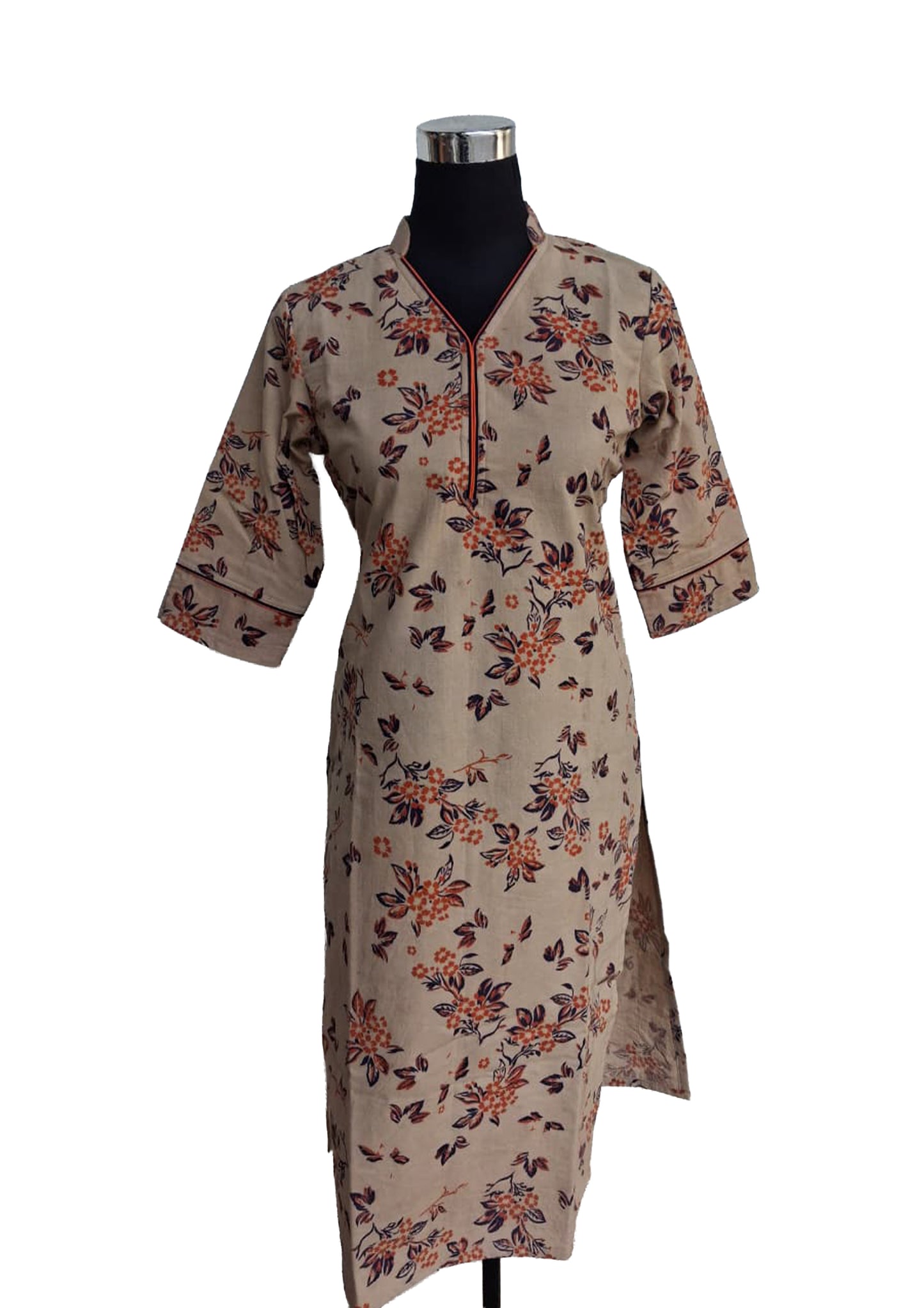 Women’s Floral Printed Straight Kurti | pure kalamkari handblock print cotton