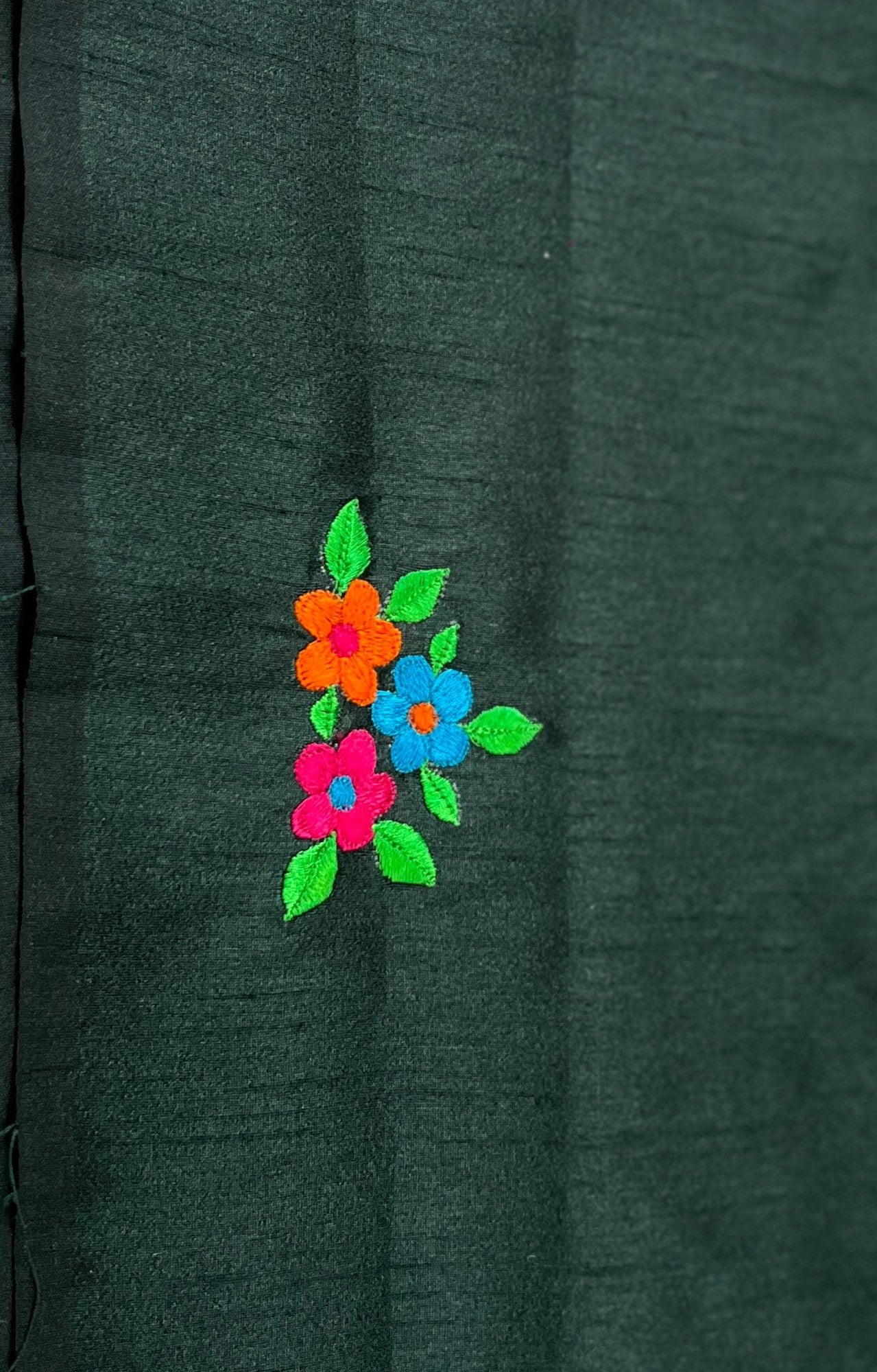 Women's Exclusive Emerald Bloom Embroidered Dress Material with Floral Dupatta