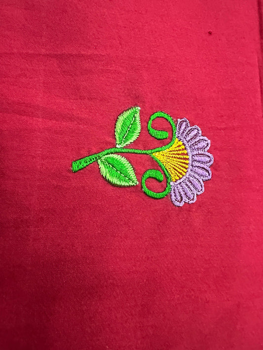 Women's deep crimson red unstitched dress material