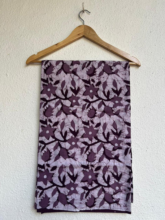 handblock batik Floral print with white base colour kurta material fabric