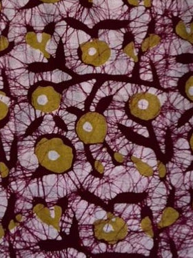handblock batik Maroon and Yellow   Floral print with white base colour kurta material fabric