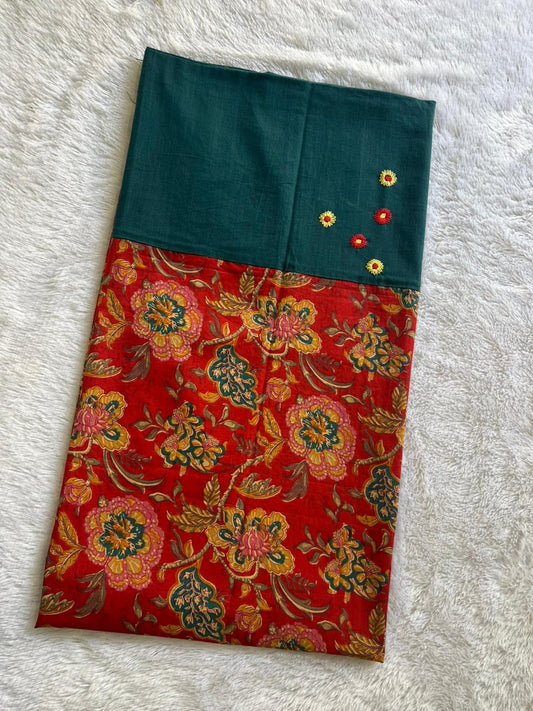 kurta material with hand embroidery with painting materials