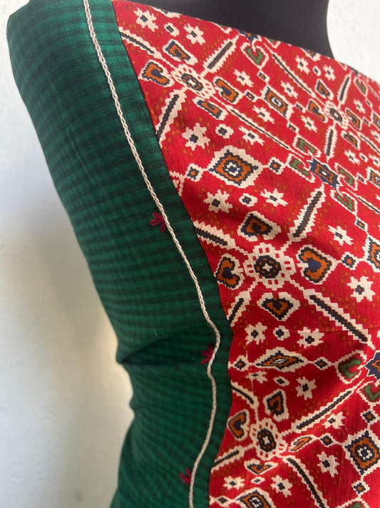 kurta material with hand embroidery with painting materials