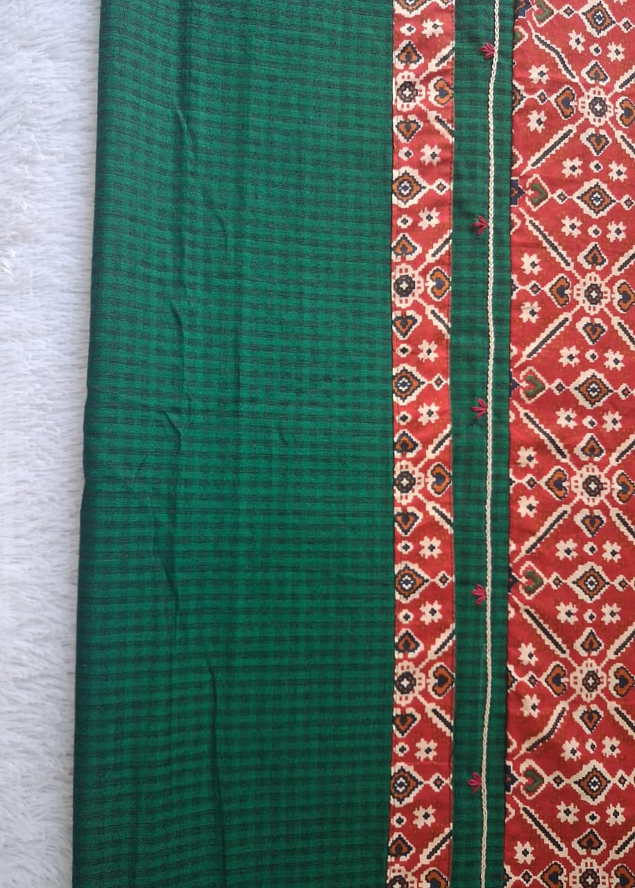 kurta material with hand embroidery with painting materials