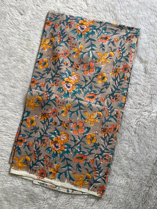 Sangneri  print cotton  kurta material fabrics