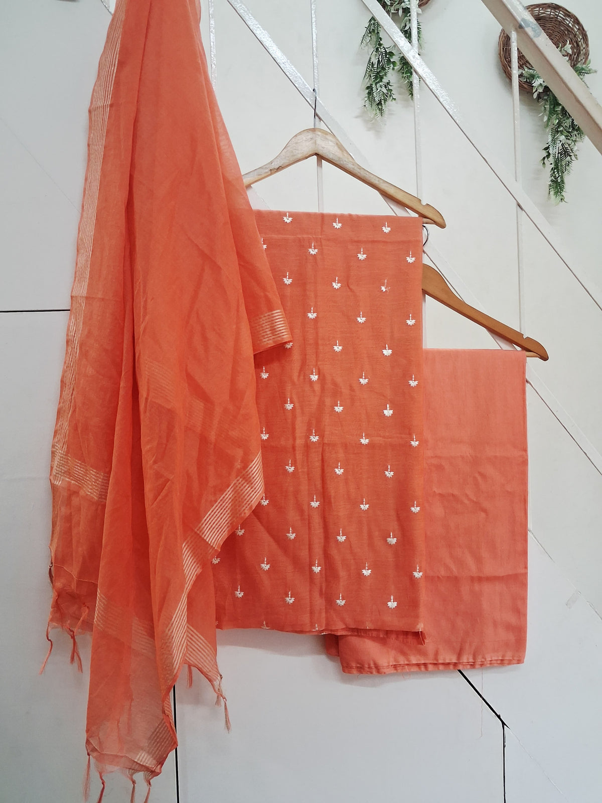 mul chanderi  3 piece set
