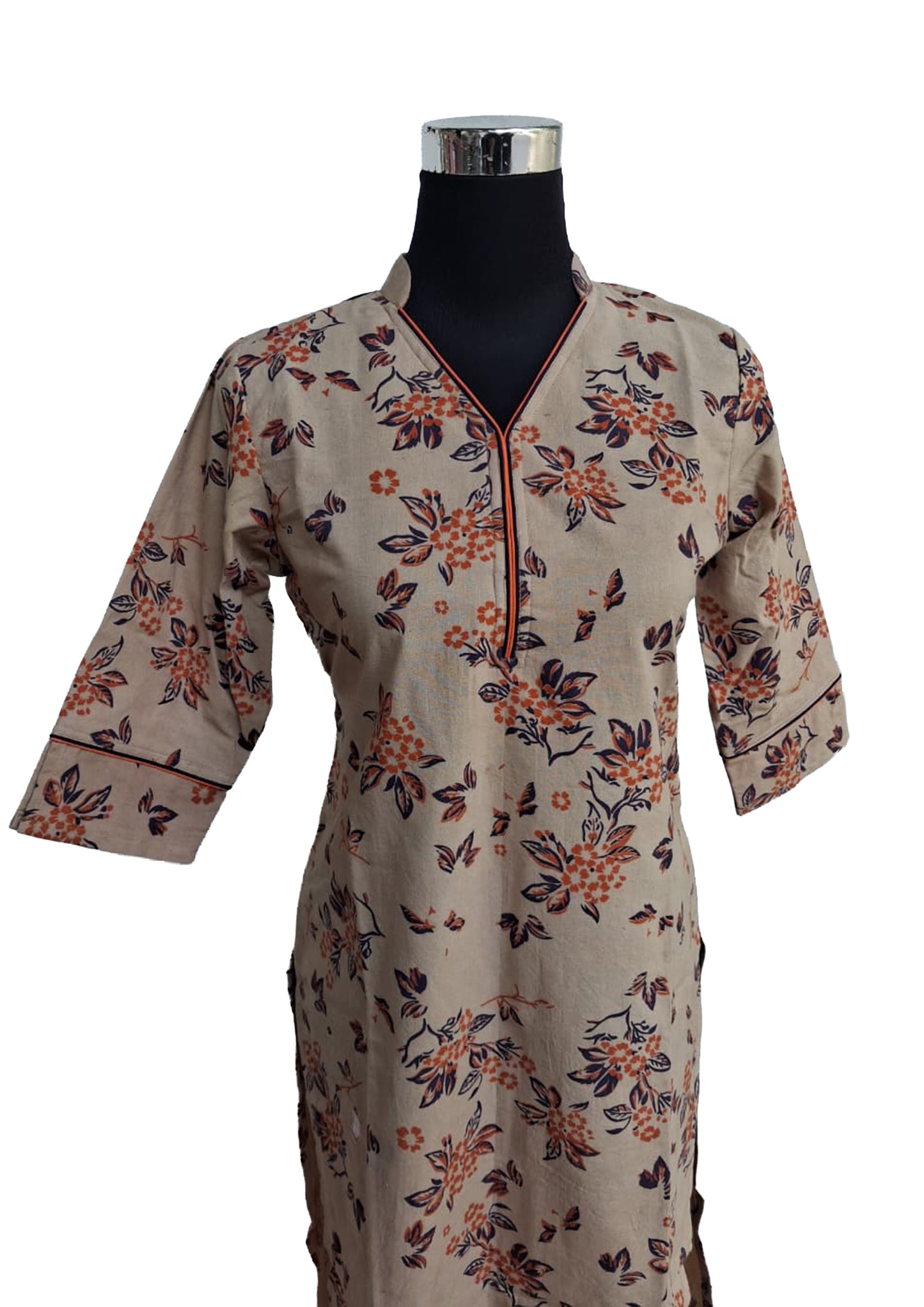 Women’s Floral Printed Straight Kurti | pure kalamkari handblock print cotton