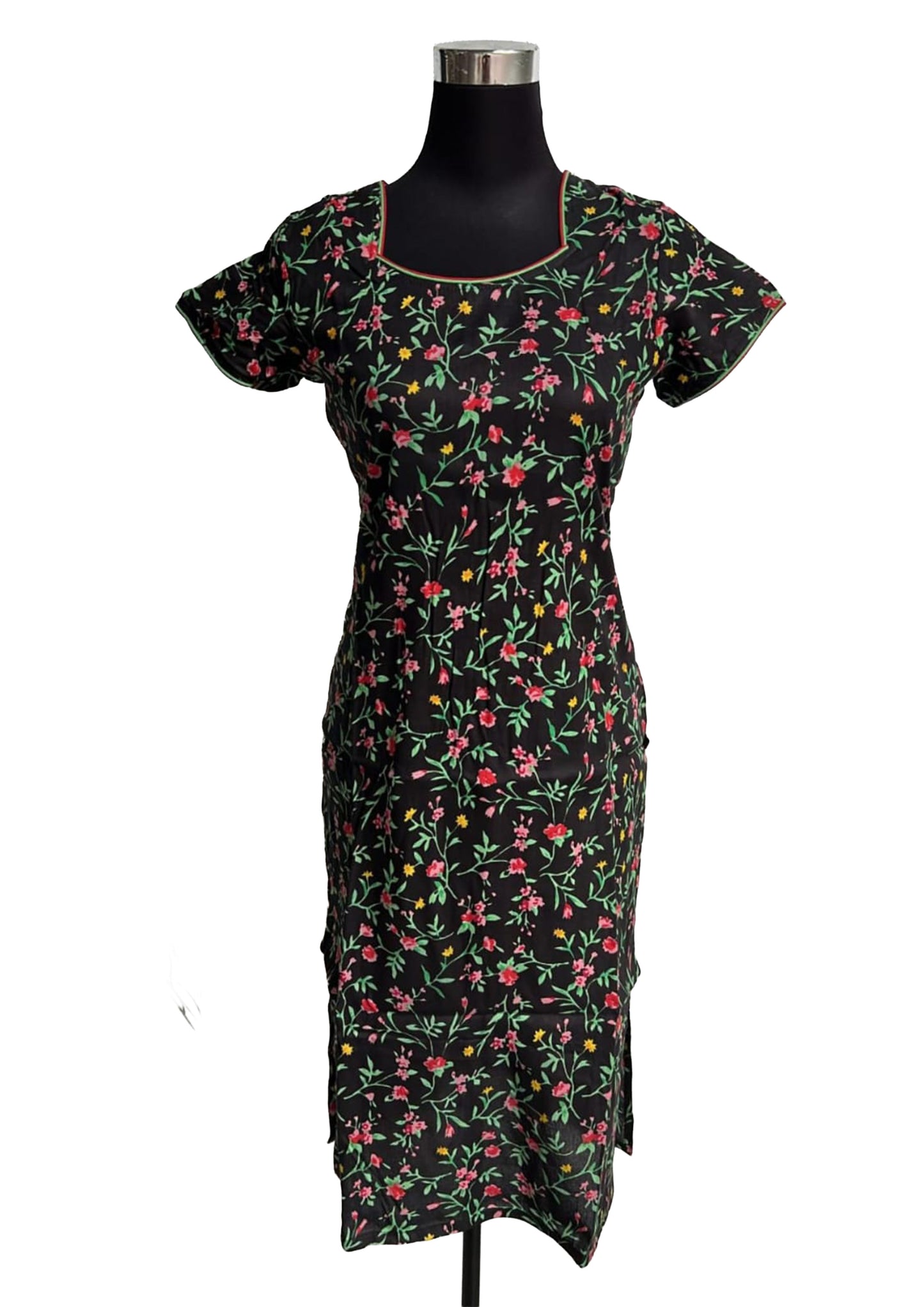 🌼 Women’s Elegant Floral Printed Straight Kurti
